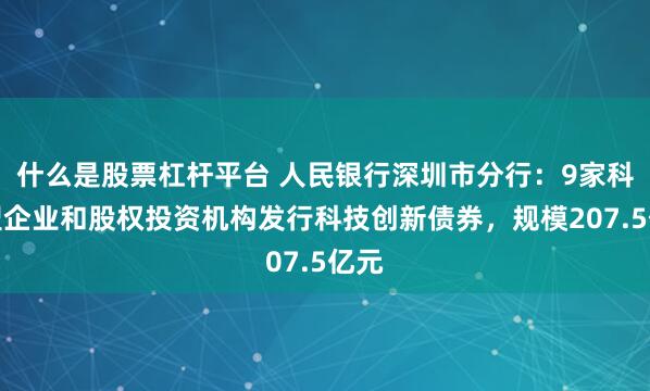 什么是股票杠杆平台 人民银行深圳市分行：9家科技型企业和股权投资机构发行科技创新债券，规模207.5亿元